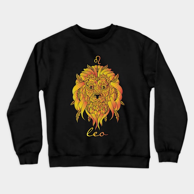 Leo Zodiac Crewneck Sweatshirt by Moon Phase Design